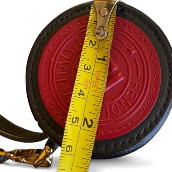 Fendi Keychain Calfskin Tote Bag Charm – Red Logo Patch, Gold Hardware - Picture 3 of 11